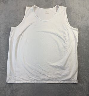 Catherines Suprema Essentials Tank Women’s 4X 30/32W White Sleeveless Stretch